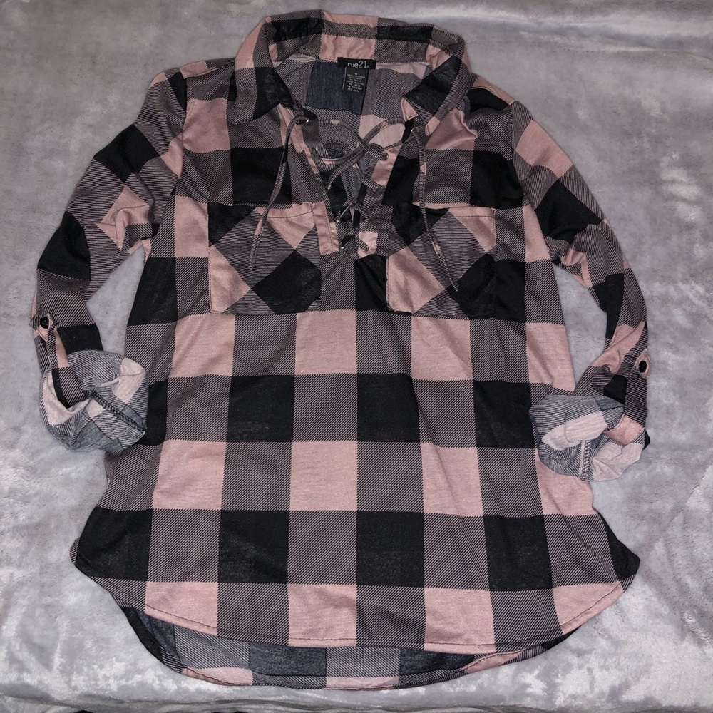 Laced front blouse